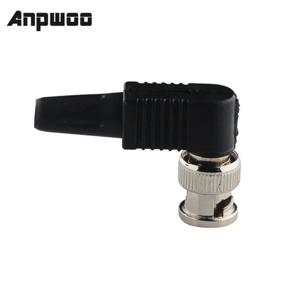 Anpwoo Solderlessless BNC Male Pild pour la caméra CCTV RG59 Connecteur à angle droit Installation facile pour les systèmes de surveillance vidéo de haute qualité