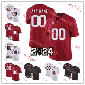 Anquin Barnes Jr. Eddie Jackson 2024 Rose Bowl Alabama Crimson Tide Camiseta de fútbol Seth McLaughlin Danny Lewis Jr. Robbie Ouzts Patrick Surtain II Camisetas de Alabama