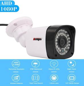 ANSPO 1080p Système de sécurité de la caméra CCTV 20MP Vision nocturne extérieure Surveillance IP65 Kit de caméra DVR imperméable RemplaceMen8000729