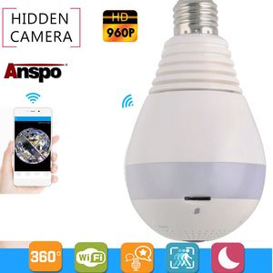 AnSPO 960P 1.3MP WIFI Panoramisch LED Lamp Camera's 360 ° Home Security Camera System Draadloze IP CCTV 3D Fisheye Baby Monitor