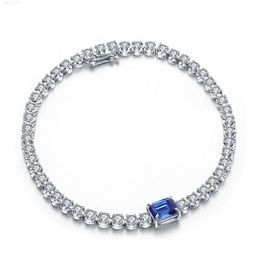 Anster Jewelry 9K White Gold Lab Gegroeide Sapphire Tennis Bracelet Bracelet For Women Factory Direct Sale