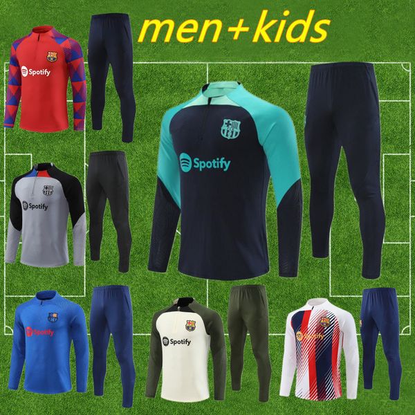 ANSU FATI Camisetas de football SURVÊTEMENT kit 23/24 Barcelone hommes et enfants barca adultes garçons LEWANDOWSKI F. DE JONG TRAINING SUIT veste futbol survetement