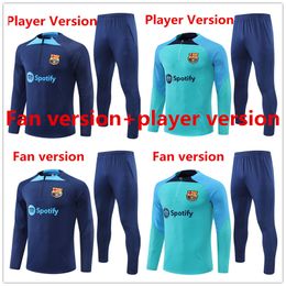 Ansu fati camisetas de voetbal tracksuits 22 23 Lewandowski half ritsjack tracksuit mannen en kinderen tracksuit Barca set volwassen jongens trainingspak Barcelona