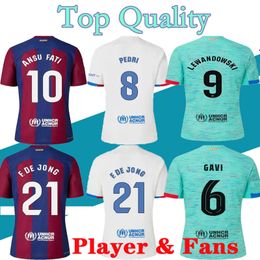 ANSU FATI voetbalshirts 2023 LEWANDOWSKI Camisetas de voetbalshirt 23 24 PEDRI Kun Aguero ADAMA FERRAN barcelonas GRIEZMANN BARCE F. DE JONG DEST heren kinderkit TOPS