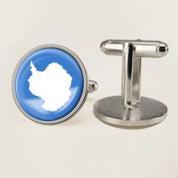Drapeau de l'antarctique boutons de manchette drapeau du monde boutons de manchette costume bouton décoration de costume pour l'artisanat de cadeau de fête