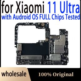 Antenne 100% Boîte principale d'origine pour Xiaomi 11 Ultra Carte mère avec des puces Circuits Flex Cable Firmware 256 Go 512 Go pour Xiaomi 11 Ultra