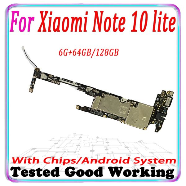 Antenne 128 Go pour Xiaomi Mi Note 10 Lite Note10 Lite Mother Board 128 Go Full Fonctionnement Construction principale d'origine pour Xiaomi Note 10 Plaque Lite