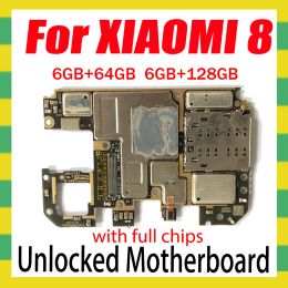 Antena para Xiaomi 8 Mi 8 M8 La placa base reemplazó a la placa base con chips tablero lógico OS de Android Instalado 64GB 128 GB
