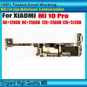 Antenne werken volledig voor Xiaomi Mi 10 Pro Motherboard Logic Board met volledige chips originele ontgrendeld mainboard Android System Plaat