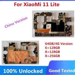 Antena Original para Xiaomi 11 Lite placa base placa lógica desbloqueada 6+128g 8+128g 8+256g 64 GB Circuitos principales Android OS CHIPS COMPLETOS