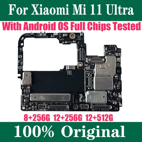 Antenne Boîte principale d'origine pour Xiaomi Mi 11 Ultra Good Tested Work Full Unlock Motherboard Logic Circuit Plate de plaque pour Xiaomi 11 Ultra