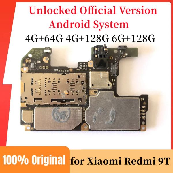 Antenne Original Déverrouillé pour Xiaomi Redmi 9T Remplacement de la carte mère 4 Go 128 Go Circuit Logic Board avec des puces complètes 6 Go 128 Go
