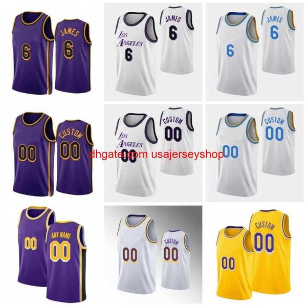 Anthony 3 Davis 0 Russell Westbrook City Jersey de baloncesto Carmelo Anthony Wilt Chamberlain Jerry West Nunn Austin Reaves Azul Púrpura Retro 2022 2023 Jerseys