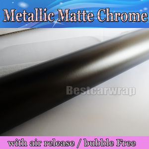 Enveloppe de vinyle métallique mat anthracite avec enveloppe de véhicule en métal gris foncé sans bulles d'air taille de la peau 1.52x20m / 5x66ft
