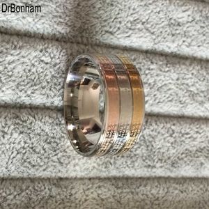 Anti-allergie 6mm 3 rondes lijn verlovingsringen rose goud zilver kleur bruiloft bands alliantie sieraden voor mannen vrouwen anel