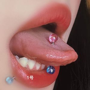 Piercings de língua de aço cirúrgico anti-alérgicos com barra anéis de filme flash piercing de moda jóias
