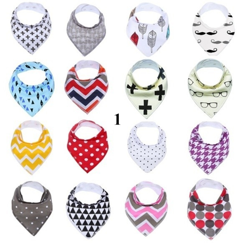 Anti-Bacterial soft printed baby drool bib baby bandana drool bibs with snaps Amazon hot selling Baby bandana drool bib 16 pack set