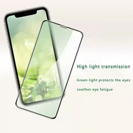 Anti-blauw licht schermglasbeschermer voor iPhone-series Green Ray Light-oogschermbeschermer Volledige dekking Verlicht oogvermoeidheid Oogbescherming Gehard glas