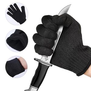 Guantes anticorte Guantes de cocina resistentes para jardinería Guantes de trabajo de seguridad de nivel 5 anticorte de alta resistencia en blanco y negro