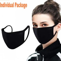 Anti -stof gezichtsmasker zwart katoenen mondmasker motorfiets rijden winddicht en warm masker 100% katoenen wasbare herbruikbare stoffen maskers