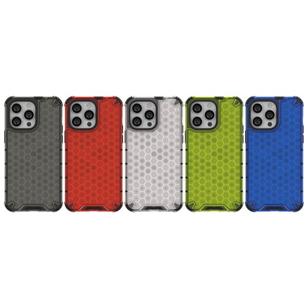 Contraportada anticaída de PC en forma de panal para iPhone 15Pro Max 14 13 12 11 Coque Armor funda de teléfono a prueba de golpes