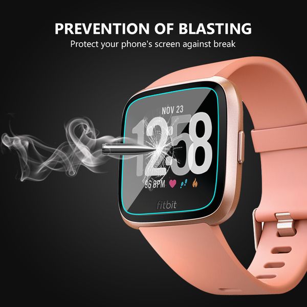 Anti-doigtprint 0,26 mm carré HD Temperred Glass Screen Protector Film pour Fitbit Versa Smart Watch Explosion-Insproof