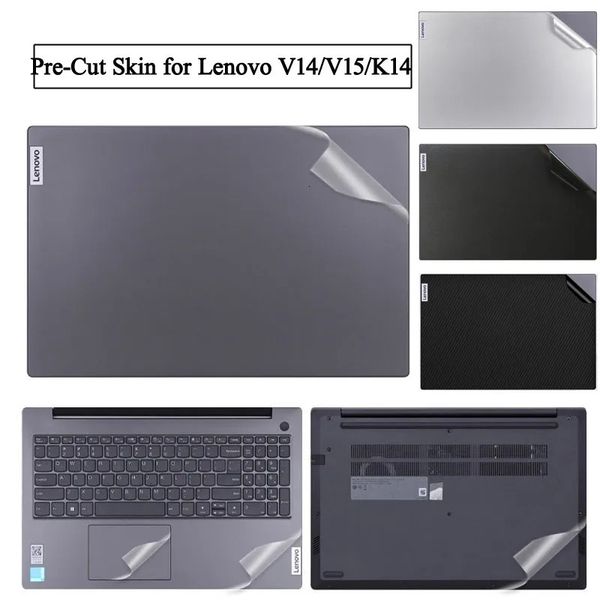 Anti-empreintes digitales autocollant pour ordinateur portable couverture de peau pour Lenovo V14 V15 G4 G3 G2 ABA IAP ITL ALC AMN IRU protecteur étanche pour ordinateur portable 240104