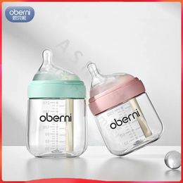 Anti-flatulentie geboren glazen fles / brede mond excentrieke tepel anti-breastfeeding fles / 150 ml210 ml glazen fles 240326