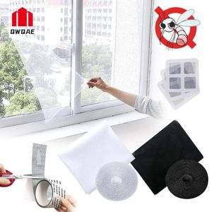 Anti Fly Mosquito Curtains Net Self Adhesive keukendeur raamscherm Mesh anti -insect reparatie patch tape thuisbeschermer gereedschap pure gordijnen 240416