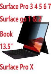 Antibmater pour Microsoft Surface Pro 3 4 5 6 7 Book ordinateur portable 2 surface de verre trempé Go 2 Film d'intimité Surface Pro X Screen Protec9023450