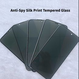 Película protectora de pantalla a prueba de espías antideslumbrante con estampado de seda de vidrio templado de cubierta completa antideslumbrante para iphone X XR Xs Max 8 7 6 plus