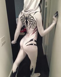 Anti-gwen pak volwassenen kinderen spider-gwen superheld zentai gwen stacy cosplay kostuum spiderwoman gwenom Halloween Bodysuit