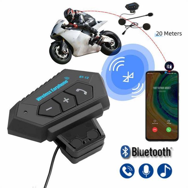 Auriculares inalámbricos con Bluetooth para casco de motocicleta, antiinterferencias, altavoz, intercomunicador manos libres, auriculares para motocicleta