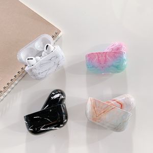 Marble Stone Glossy PC Protective Case Hoofdtelefoonaccessoires voor Apple AirPods Pro en AirPods1 2 3