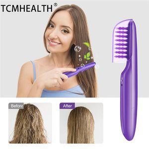 Anti-noeud électrique peigne démêlant brosse à cheveux humide sec Anti-frisottis soins des cheveux Portable Gear rotatif Pettine