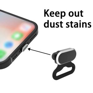 Patte de lonyard de téléphone mobile anti-permante Plude mobile attachée avec une bougie de poussière USB Type C port anti-poussière Couverture de poussière pour iPhone Samsung