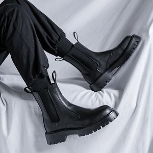 Slip de printemps anti-hommes 746 Boots de style britannique High Top Chaussures simples de couleur solide pour hommes 231018 518