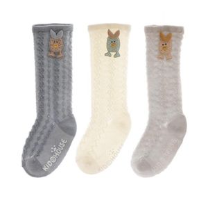 Chaussettes minces d'été anti-moustiques bébé maille respirante tube pour les yeux bas dessin animé oreille sur le genou chaussette pour enfants