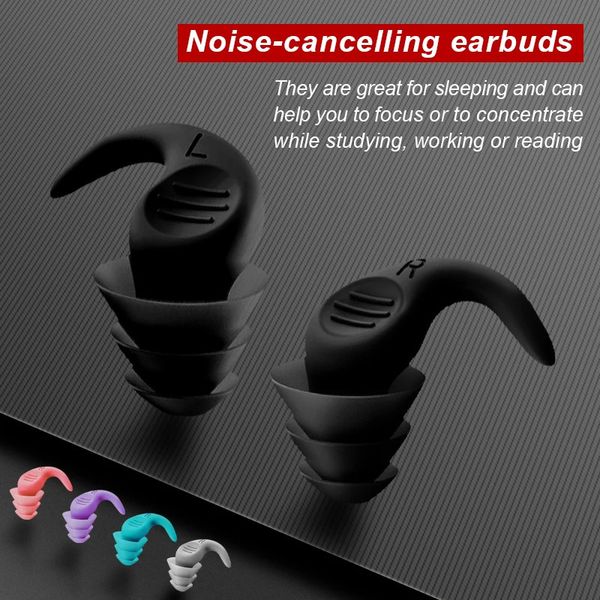 Filtre d'oreille en silicone anti-bruit Filtre des bougies d'oreille de baignade étanche pour les nappeurs de plongée somnolente Soft Comfort Acoustic 240416