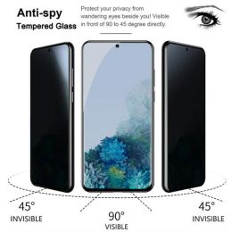 Protecteur d'écran de confidentialité anti-PEEP pour Samsung Galaxy S22 S23 S21 S20 Fe Note 20 Ultra 10 S9 S10 Plus S10e Temperred Glass Film