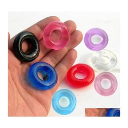 Déodorant anti-transpirant Colorf Crystal Cockring Délai de contrôle de l'éjaculation Anneaux de pénis Durables Plus fermes Érection plus longue Stretchy S Dhcoe