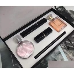 Anti-transpirant deodorant Luxe 5-in-1 make-up cadeauset per cosmetica Vakantiecollectie Ensemble De Maquillage Waterproof Mascara Eye Dhzhk