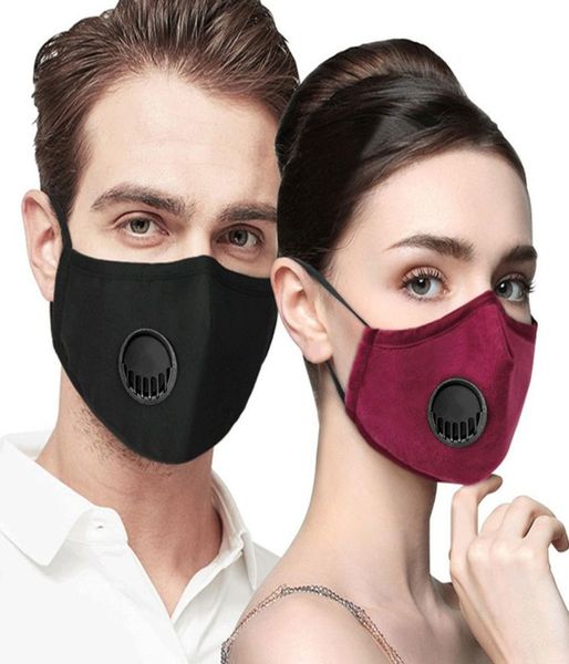 Masque buccal anti-pollution PM25 5 couches Respirateur anti-poussière avec filtre 2pcs Masques lavables Masques en coton Moufle buccale Cyclisme2486266