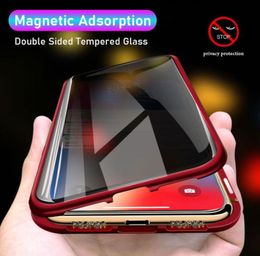 Coque de protection anti-confidentialité à absorption magnétique, étui en verre Double face pour iPhone 13 12 Mini 11 Pro XS Max XR 7 8 Plus SE 5815809