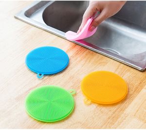 Anti-Scald Non-Stick Olie Keuken Schotel Wassen Borstel Ronde Siliconen Reinigingsborstel Multifunctioneel Schoonmaakgereedschap Schoon Hygiënisch VT1419