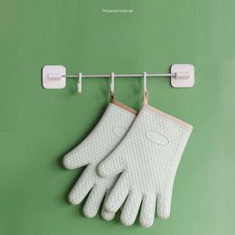 Gants de four isolés anti-brûlure Cuisine Four à micro-ondes Mitaines de cuisson Épaissie Gants en silicone résistant à la chaleur à cinq doigts HKD230899