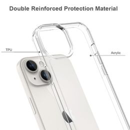 Estuches telefónicos transparentes anti-scratched para iPhone 15 14 más 13 Pro Max 12 11 XS XR Clear TPU PC TPU PC Case de protección Izeso