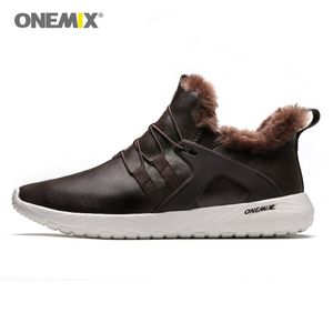 Anti-seizoenklaring mannen laarzen casual winter sneakers lederen vintage comfortabele pluche sneeuw enkel wandelschoenen 210831