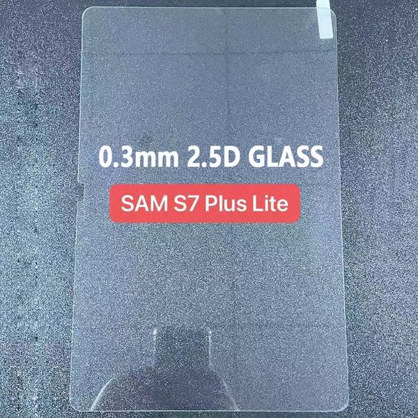 Vidrio transparente antichoque de 0,3 mm 2.5D para Samsung Tab S7 Plus Lite Vidrio templado Protector de pantalla de vidrio templado Compatible con SM T735N T736N