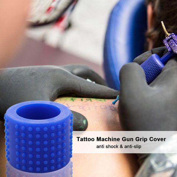 Funda protectora antideslizante para máquina de tatuaje, funda protectora, almohadilla de silicona a prueba de golpes para agarre de tatuaje